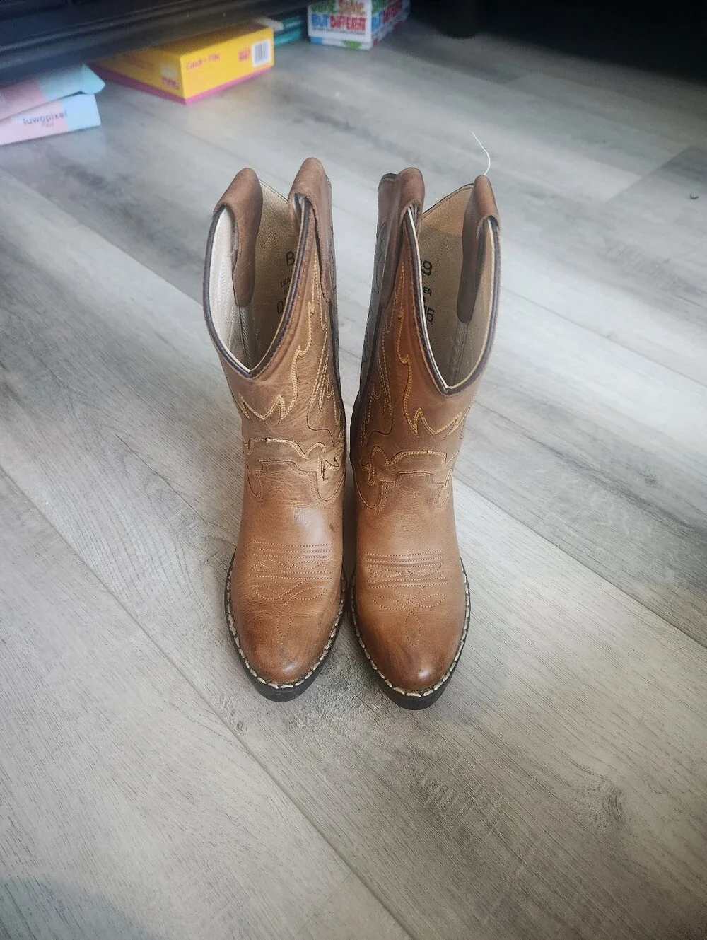 Kids Classic Brown Leather Cowboy Boots Cody James